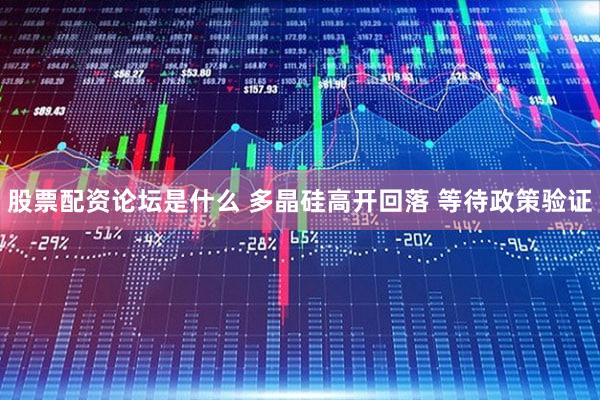 股票配资论坛是什么 多晶硅高开回落 等待政策验证