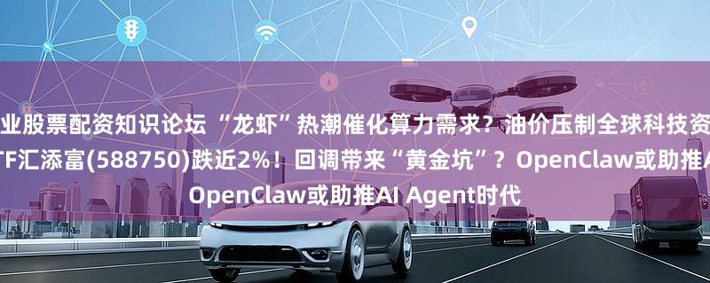 专业股票配资知识论坛 “龙虾”热潮催化算力需求？油价压制全球科技资产，科创芯片ETF汇添富(588750)跌近2%！回调带来“黄金坑”？OpenClaw或助推AI Agent时代