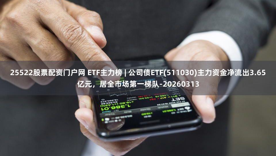 25522股票配资门户网 ETF主力榜 | 公司债ETF(511030)主力资金净流出3.65亿元，居全市场第一梯队-20260313